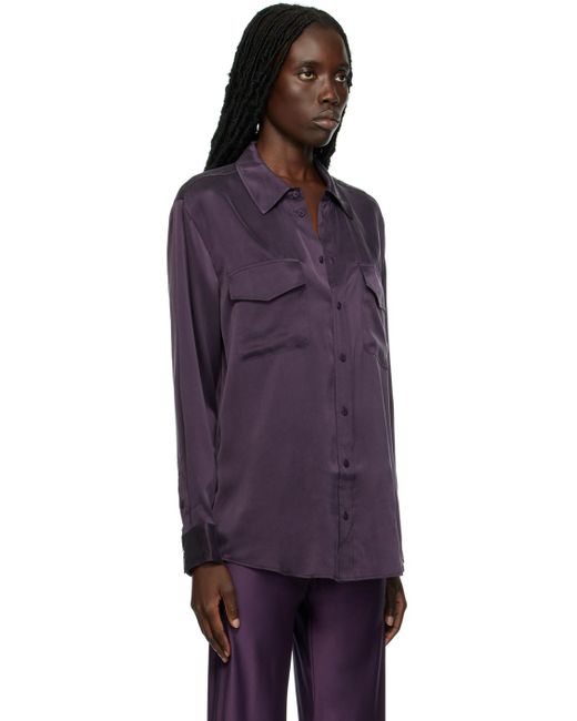 SILK LAUNDRY Purple Boyfriend Shirt