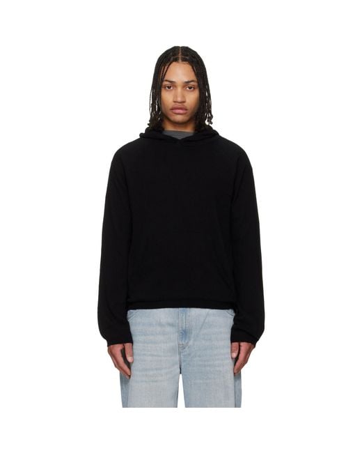 Our Legacy Black Knitted Hoodie for men