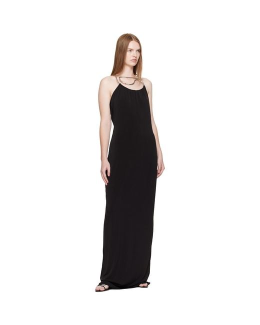 Coperni Black Logo Necklace Maxi Dress