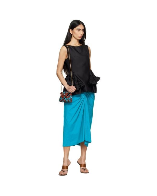 Dries Van Noten Black Ruffled Peplum Blouse