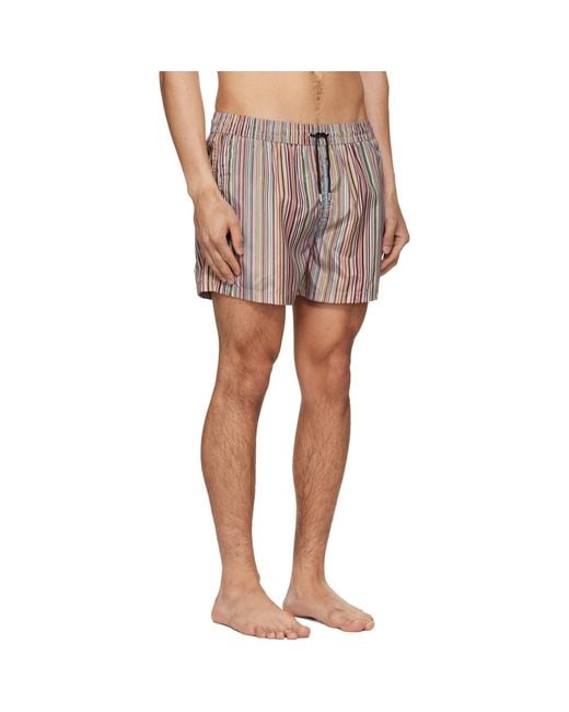 Paul Smith Multicolor 'Signature Stripe' Swim Shorts for men