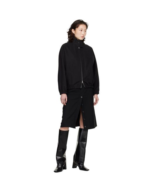 Courreges Black Buckle Zipped Bomber Jacket