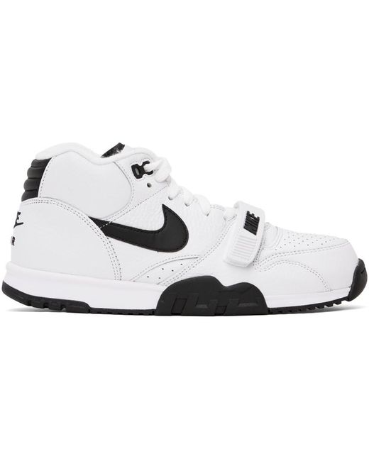 Nike White & Black Air Trainer 1 Sneakers for men