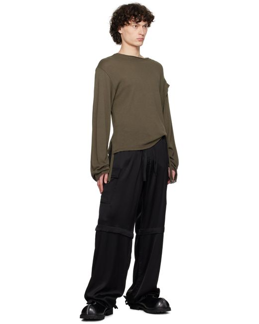 OTTOLINGER Black Baggy Cargo Pants for men