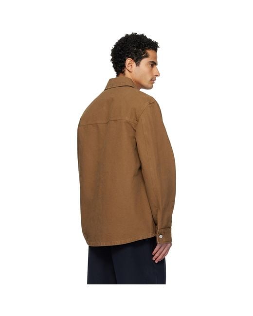 A.P.C. Black Buttoned Denim Overshirt for men