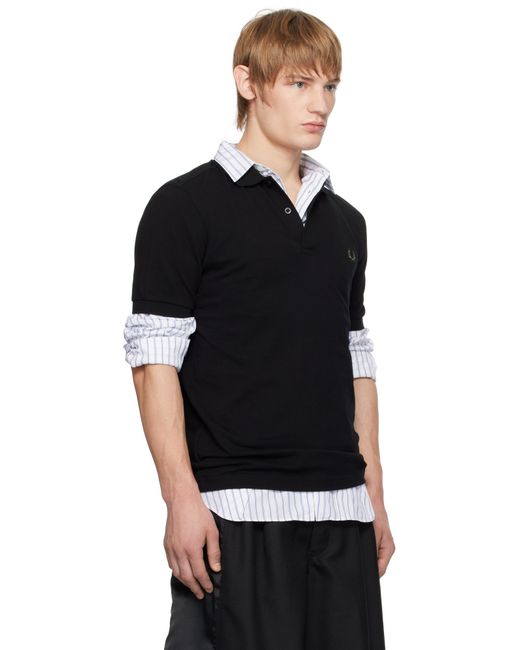 メンズ Comme des Garçons Fred Perryエディション ブラック Freedom Is Energy ポロシャツ Black