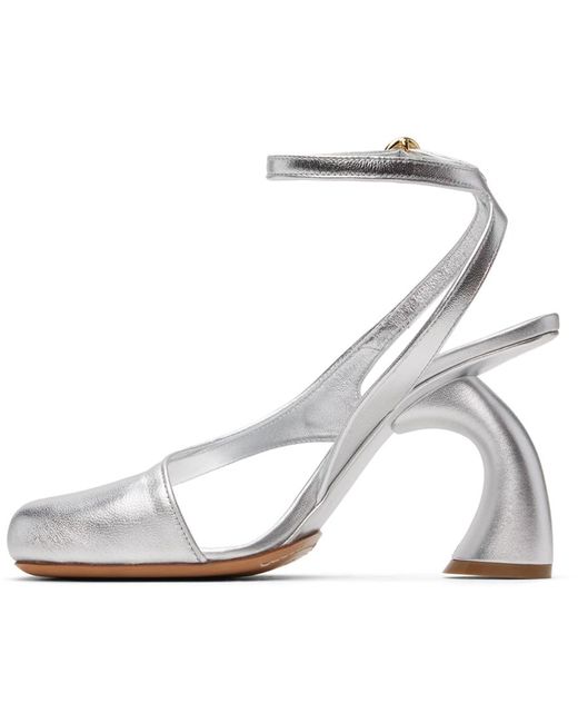 Dries Van Noten White Leather Heeled Sandals