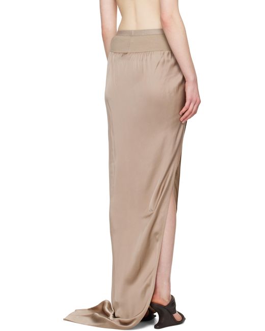 Rick Owens トープ Hollywood Slit マキシスカート Multicolor