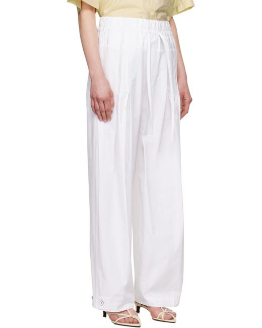 Jil Sander ホワイト ワイドパンツ White