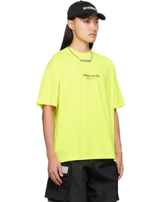 Vetements Yellow Bonded T-shirt for men