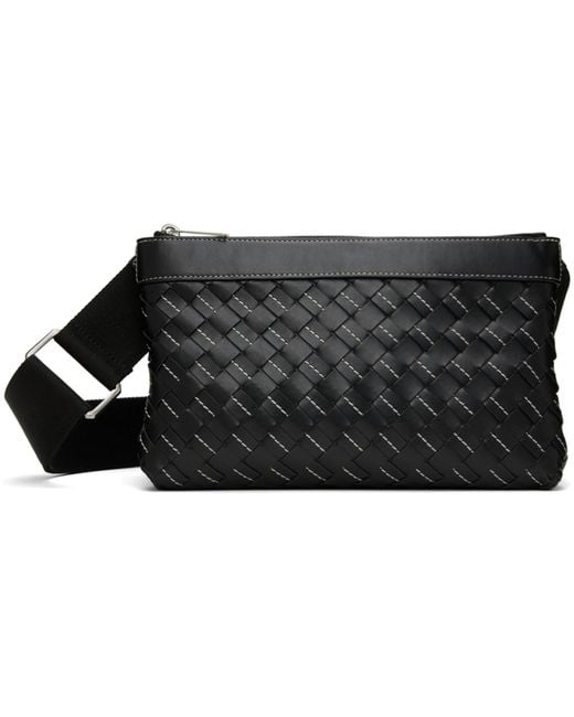 Bottega Veneta Black Intrecciato Convertible Pouch for men