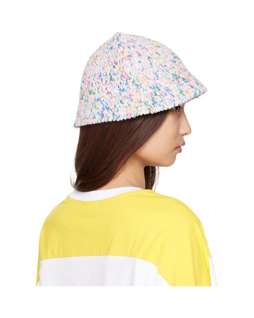we11done White Crochet Logo Bucket Hat
