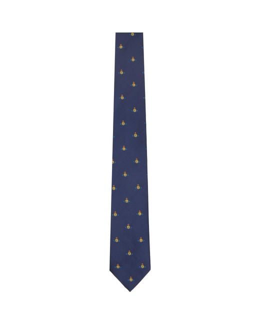 Vivienne Westwood Blue 8.5Cm Orb Tie for men
