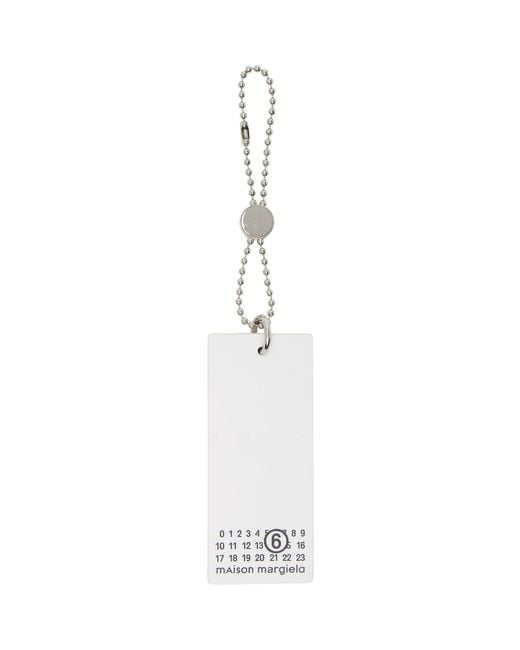 MM6 by Maison Margiela White 'numeric Tag' Bag Charm for men