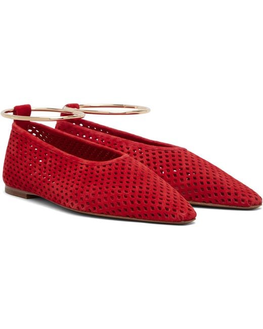Jil Sander Red Ring Ballerina Flats