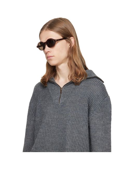 Loewe Brown Epsilon Slim Sunglasses for men