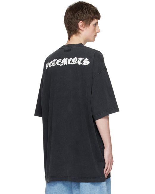メンズ Vetements Reverse Anarchy Tシャツ Black