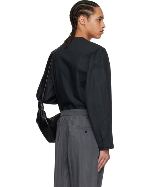 メンズ Lemaire ブラック Vネックシャツ Black