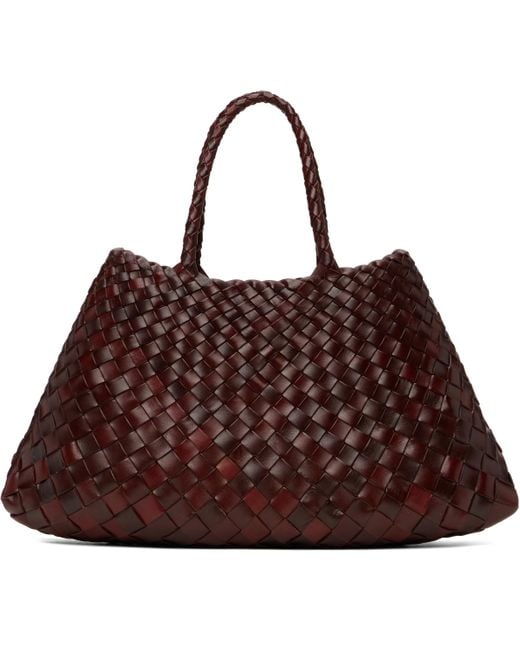 Dragon Diffusion Brown Burgundy Santa Croce Small Tote