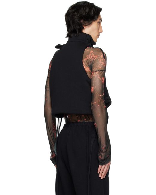OTTOLINGER Black Asymmetric Vest for men