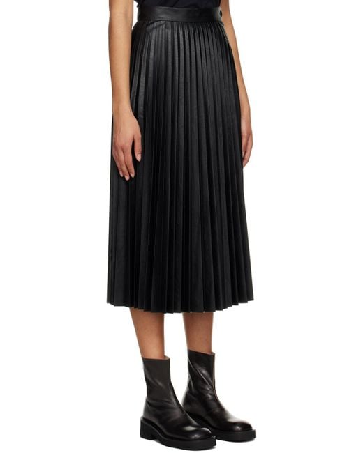 MM6 by Maison Martin Margiela Black High-rise Pleated Midi Skirt