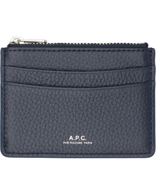A.P.C. Blue Paris Card Holder for men