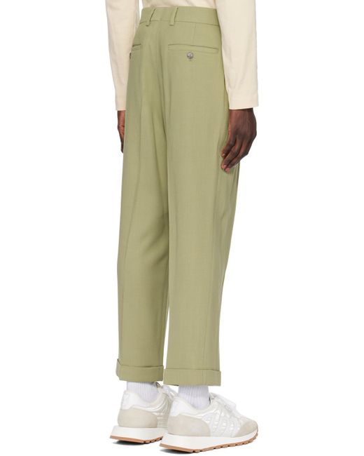 AMI Green Carrot-fit Trousers for men