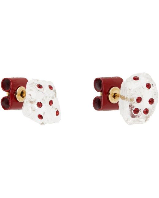 Dada Red Enamel Earrings | David Howell & Company