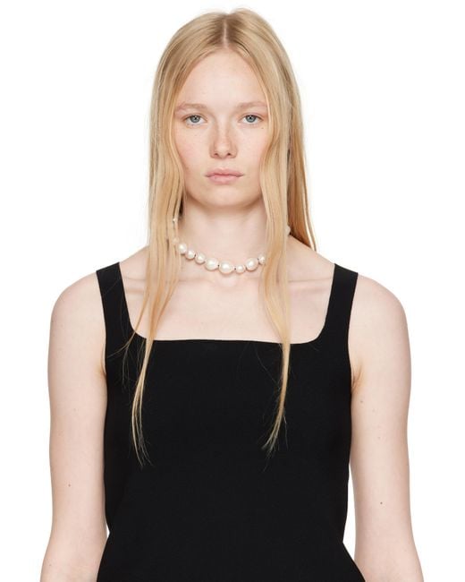 Sophie Buhai Metallic Pearl Moon Collar Choker
