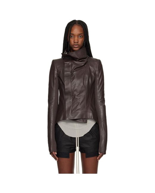 Rick Owens Black Temple Naska Leather Jacket