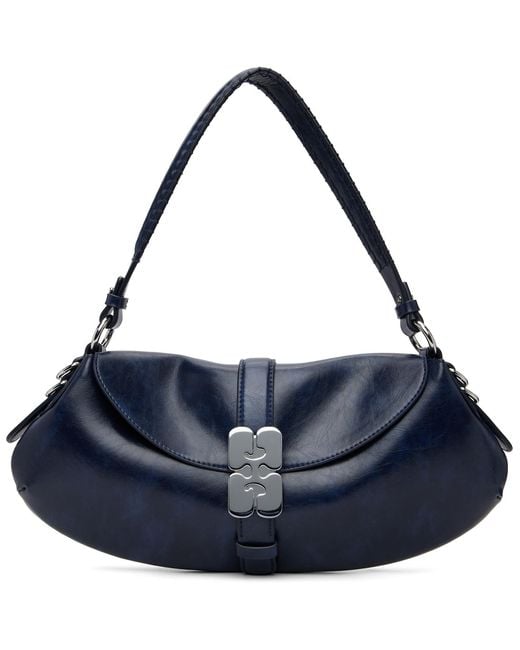 Ganni Blue Kat Baguette Bag