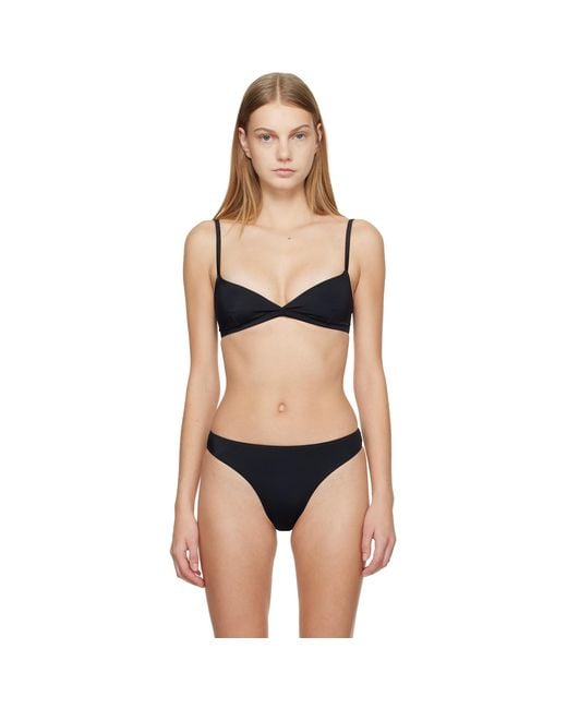 Matteau Black Tri Crop Bikini Top