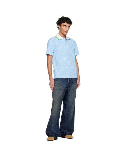 Casablanca Blue Jacquard Polo for men