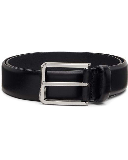 Boss Black Buffed Leather Belt for men