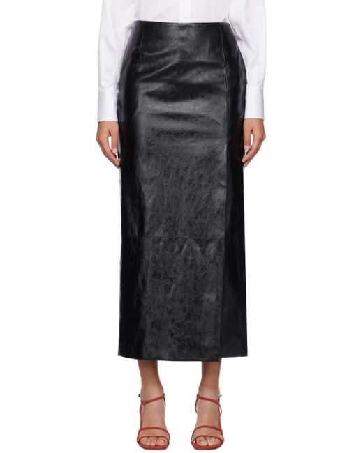 Esse Studios Black Milos Faux-leather Maxi Skirt