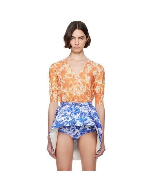 Bally Blue Rosengarten Print Cardigan