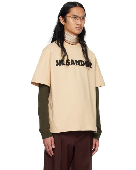 Jil Sander Black Beige Oversized T-shirt for men