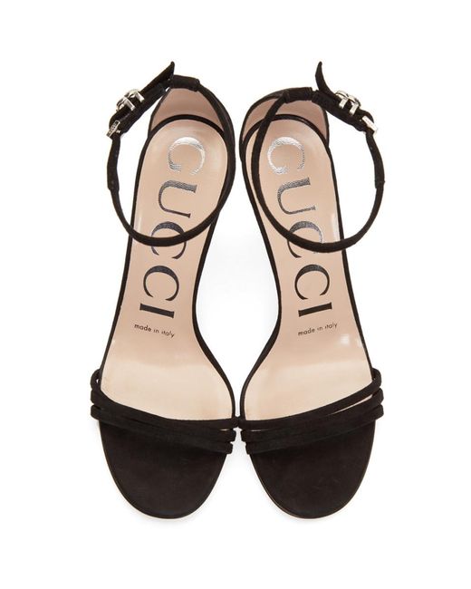 gucci black suede isle heeled sandals