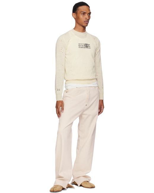 Pull Blanc Cassé En Laine MM6 by Maison Martin Margiela pour homme en coloris Natural