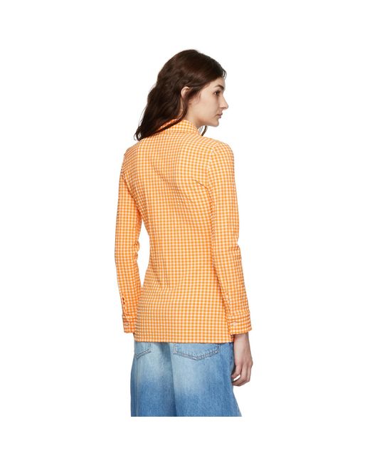 MSGM Orange Polyester Shirt