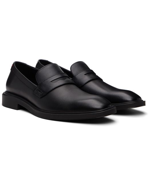 HUGO Black Penny Trim Loafers for men