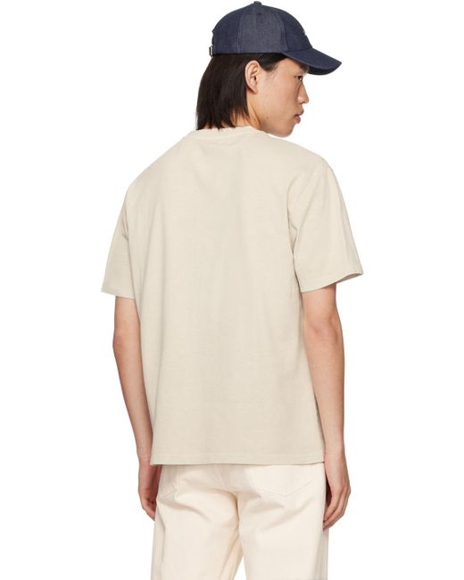 A.P.C. Natural Off- Boxy Tab T-Shirt for men