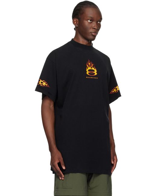 Balenciaga Black Burning Unity T-Shirt for men