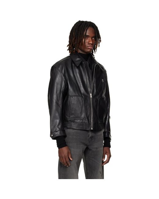 Enfants Riches Deprimes Black 'Combattimento' Leather Jacket for men