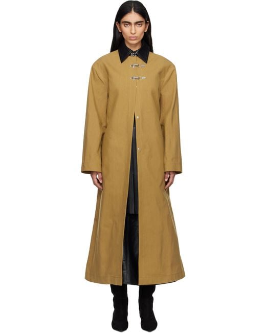 Nanushka Black Khaki Zofia Coat