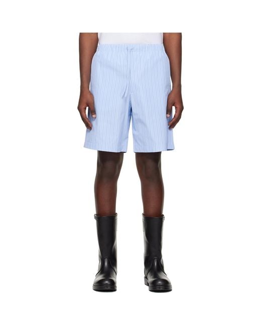 Dries Van Noten Blue Cotton Shorts for men