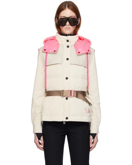 3 MONCLER GRENOBLE Pink Off-white Tetras Down Jacket