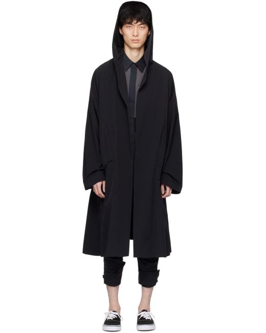 Fumito Ganryu Black Tech Robe Coat for men
