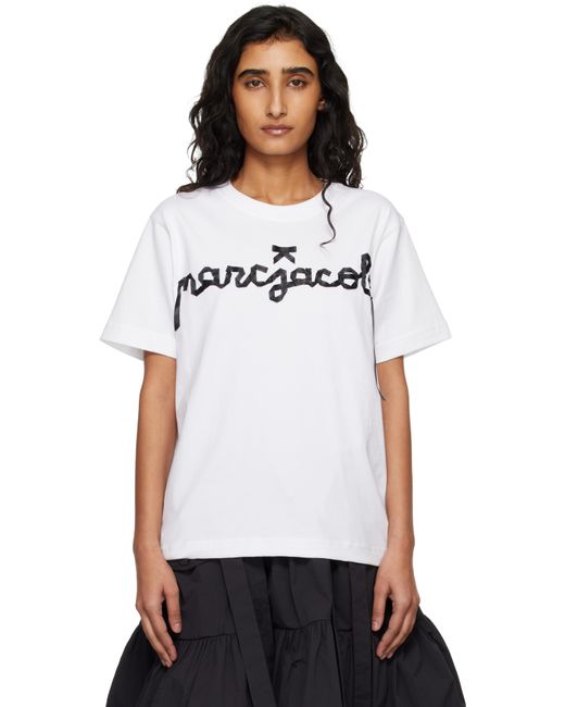 Marc Jacobs レディース ホワイト Ribbon Logo Box Tシャツの通販はau