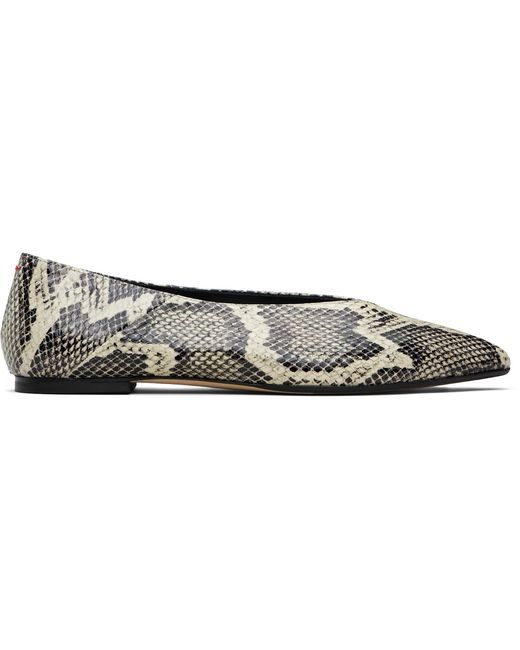 Aeyde Black Off & Moa Pointed-Toe Flats